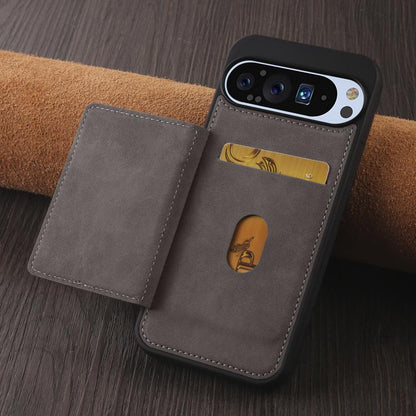 For Google Pixel 9 Pro XL Forwenw F8 Series 2 in 1 Magnetic Card Slot Leather Phone Case(Grey) by Forwenw
