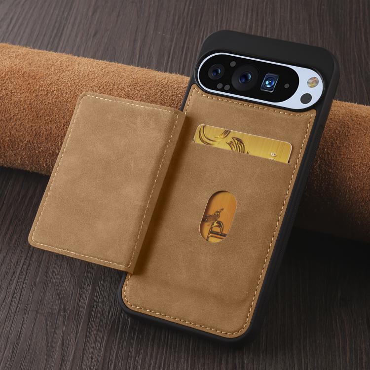 For Google Pixel 9 Pro XL Forwenw F8 Series 2 in 1 Magnetic Card Slot Leather Phone Case(Brown) by Forwenw