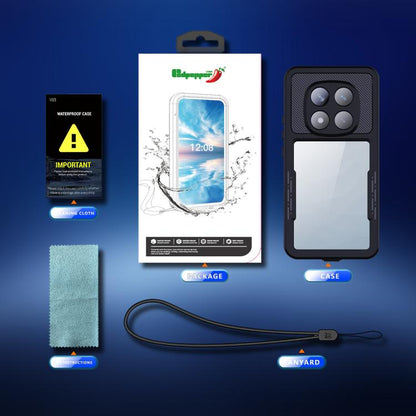 For Redmi Note 14 Pro 5G RedPepper Mars Series IP68 Waterproof Phone Case(Black) by RedPepper