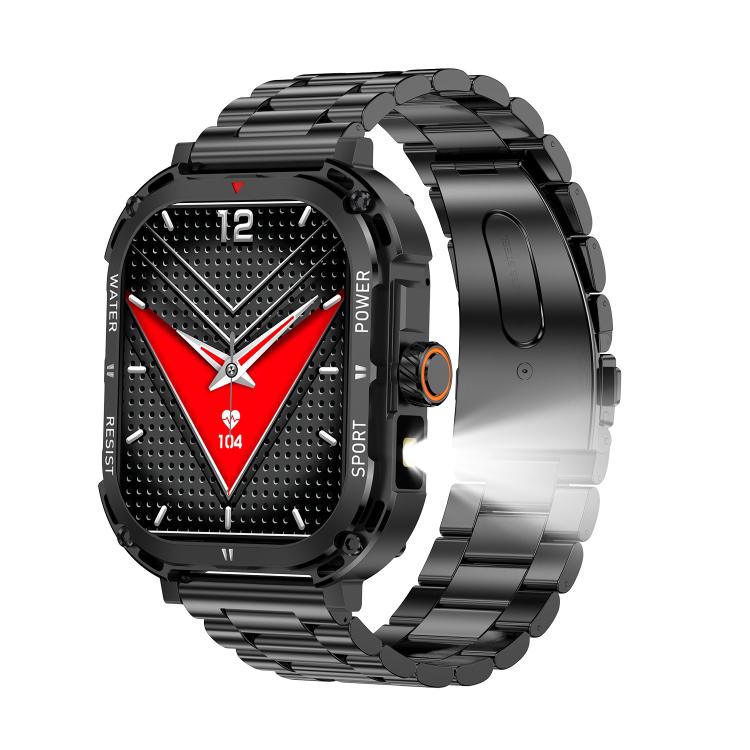 LF37 2.1 inch BT Call Smart Watch, Support Blood Oxygen / Heart Rate / Female Menstrual(Black Steel) by bashfashion