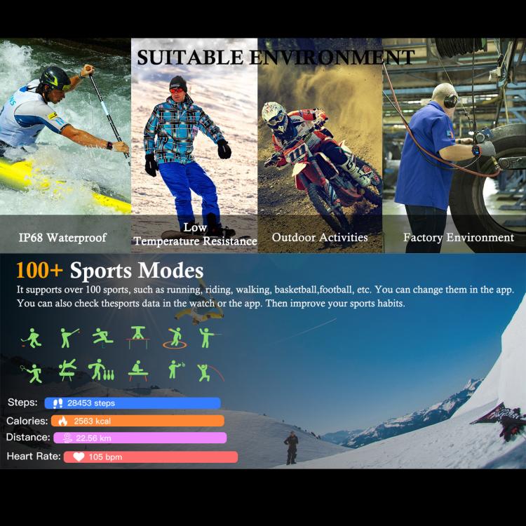 LF37 2.1 inch BT Call Smart Watch, Support Blood Oxygen / Heart Rate / Female Menstrual(Black Steel) by bashfashion