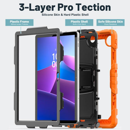 For Lenovo Tab 10.1 TB-311XU/FU Silicone Hydric PC Tablet Case with Shoulder Strap & Holder(Orange) by bashfashion