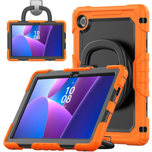 For Lenovo Tab 10.1 TB-311XU/FU D Type Silicone Hybrid PC Tablet Case with Handle Holder(Orange) by bashfashion