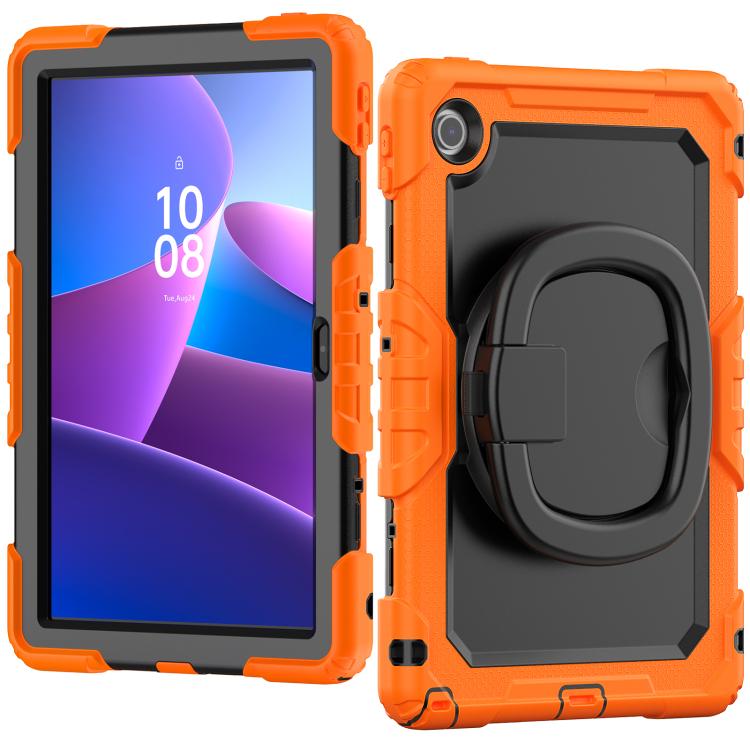 For Lenovo Tab 10.1 TB-311XU/FU D Type Silicone Hybrid PC Tablet Case with Handle Holder(Orange) by bashfashion