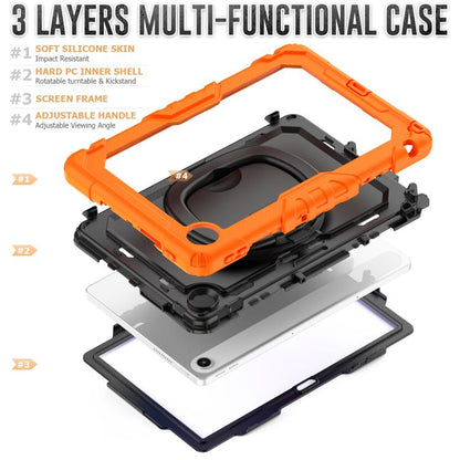 For Lenovo Tab 10.1 TB-311XU/FU D Type Silicone Hybrid PC Tablet Case with Handle Holder(Orange) by bashfashion