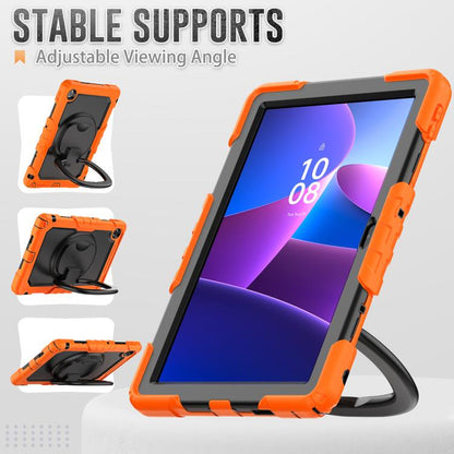 For Lenovo Tab 10.1 TB-311XU/FU D Type Silicone Hybrid PC Tablet Case with Handle Holder(Orange) by bashfashion