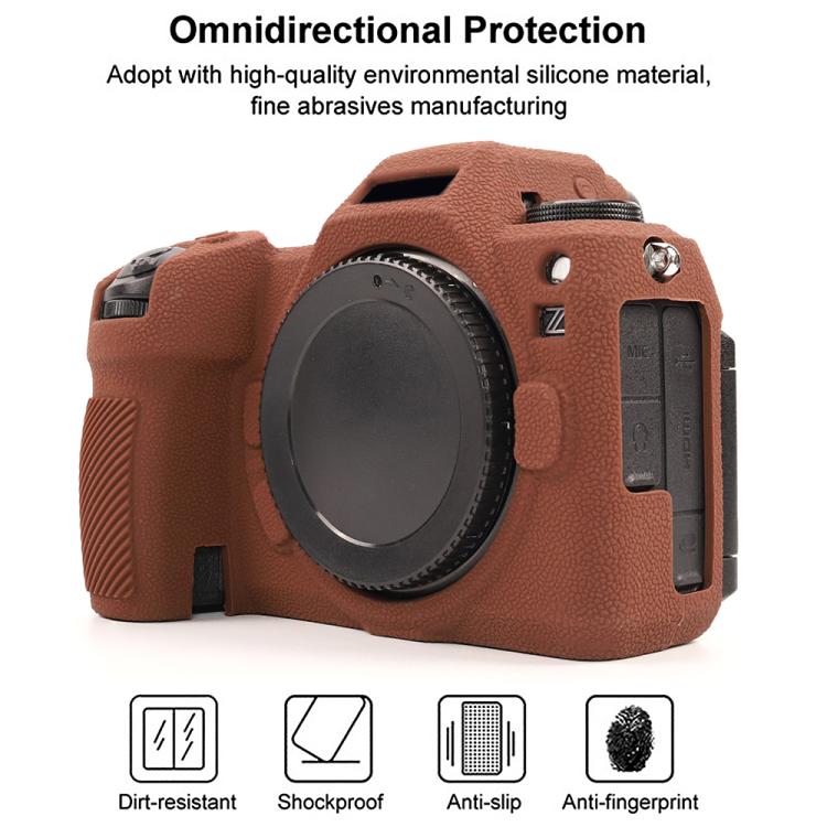 For Nikon Z6III Litchi Texture Soft Silicone Protective Case(Coffee) by bashfashion