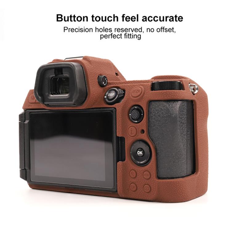 For Nikon Z6III Litchi Texture Soft Silicone Protective Case(Coffee) by bashfashion