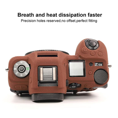 For Nikon Z6III Litchi Texture Soft Silicone Protective Case(Coffee) by bashfashion