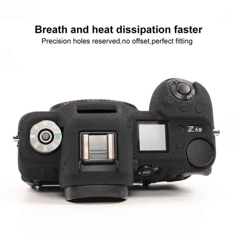 For Nikon Z6III Litchi Texture Soft Silicone Protective Case(Black) by bashfashion