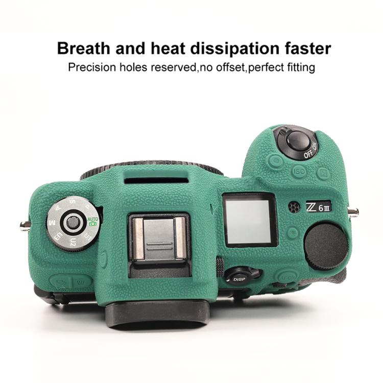 For Nikon Z6III Litchi Texture Soft Silicone Protective Case(Green) by bashfashion
