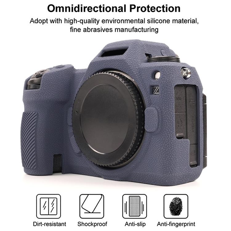 For Nikon Z6III Litchi Texture Soft Silicone Protective Case(Dark Blue) by bashfashion