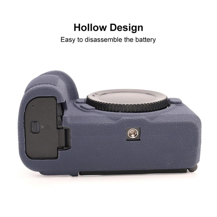 For Nikon Z6III Litchi Texture Soft Silicone Protective Case(Dark Blue) by bashfashion