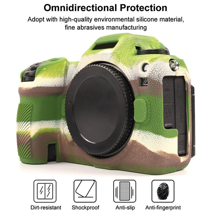 For Nikon Z6III Litchi Texture Soft Silicone Protective Case(Camouflage) by bashfashion