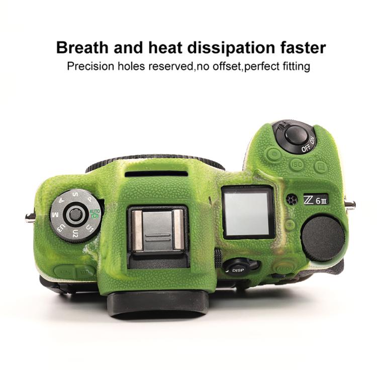 For Nikon Z6III Litchi Texture Soft Silicone Protective Case(Camouflage) by bashfashion