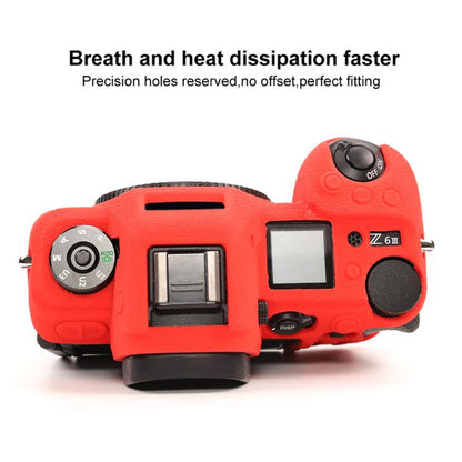 For Nikon Z6III Litchi Texture Soft Silicone Protective Case(Red) by bashfashion
