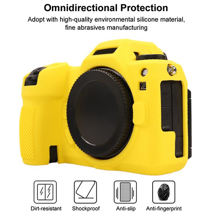 For Nikon Z6III Litchi Texture Soft Silicone Protective Case(Yellow) by bashfashion