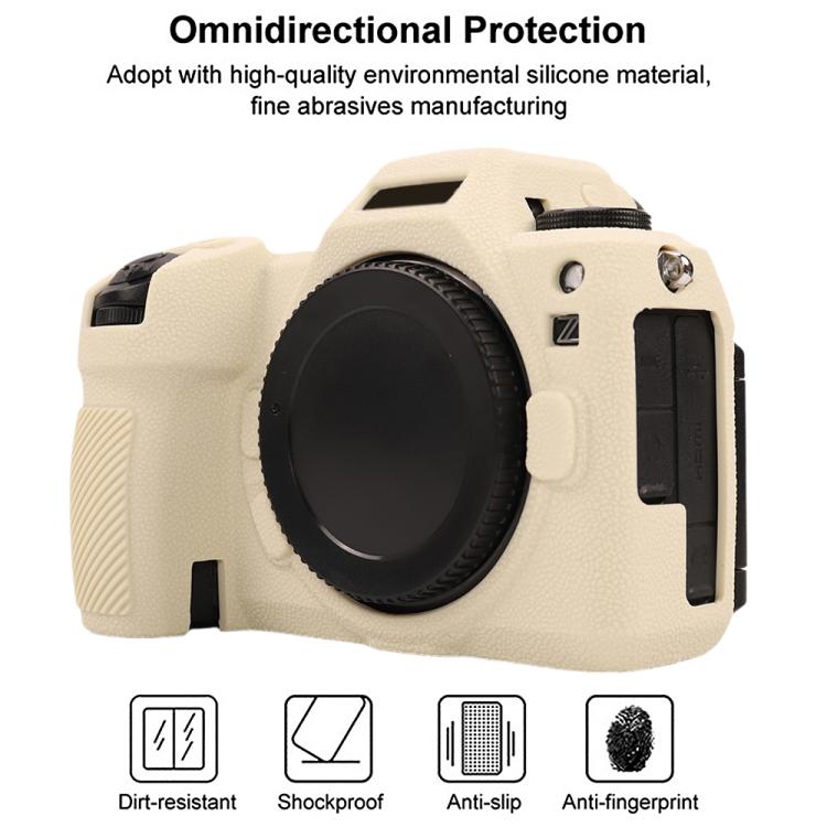 For Nikon Z6III Litchi Texture Soft Silicone Protective Case(White) by bashfashion