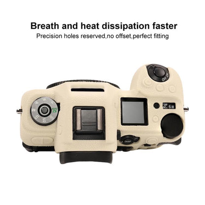 For Nikon Z6III Litchi Texture Soft Silicone Protective Case(White) by bashfashion