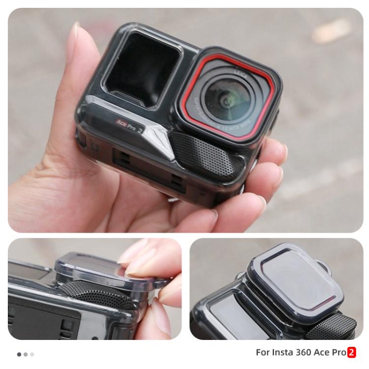 For Insta360 Ace / Ace Pro / Pro 2 Body Soft TPU Protective Case with Lens Cover(Ink Grey) by bashfashion