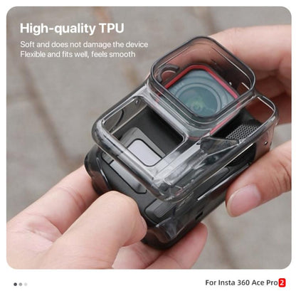 For Insta360 Ace / Ace Pro / Pro 2 Body Soft TPU Protective Case with Lens Cover(Ink Grey) by bashfashion