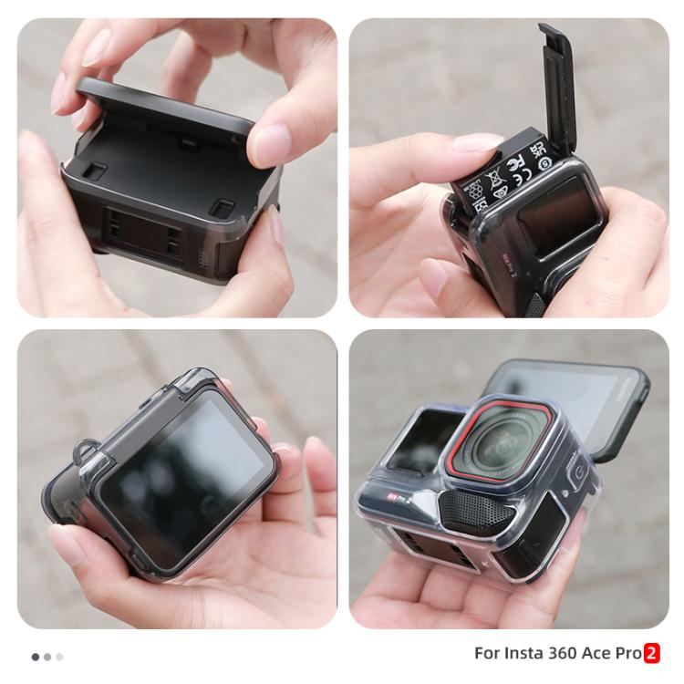 For Insta360 Ace / Ace Pro / Pro 2 Body Soft TPU Protective Case with Lens Cover(Ink Grey) by bashfashion