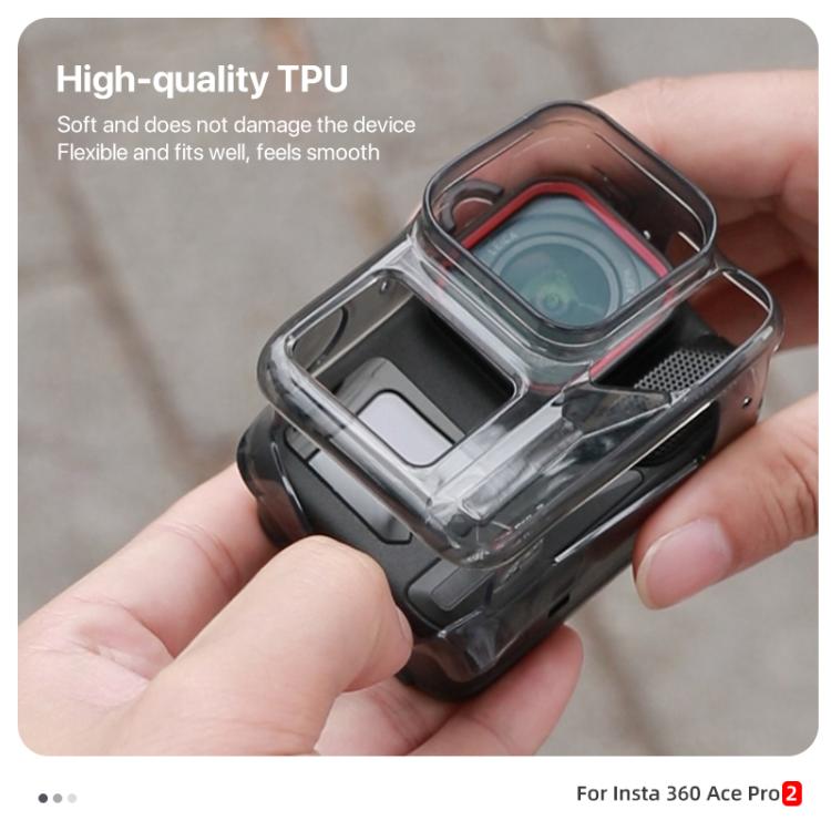 For Insta360 Ace / Ace Pro / Pro 2 Body Soft TPU Protective Case with Lens Cover(Transparent) by bashfashion