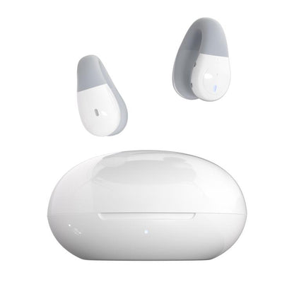 F13 Ear-Hook Noise Reduction 13mm Moving Coil HIFI BT 5.4 Wireless Earphones(White) by bashfashion