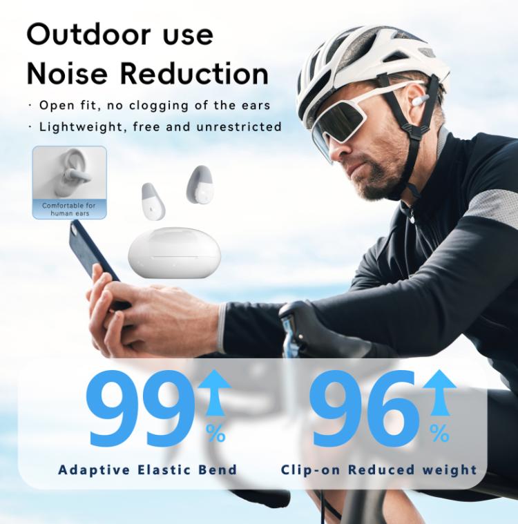 F13 Ear-Hook Noise Reduction 13mm Moving Coil HIFI BT 5.4 Wireless Earphones(Black) by bashfashion
