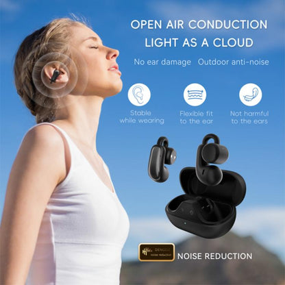 F18 Ear-Hook ANC Noise Reduction Air Conduction HIFI BT 5.4 Wireless Earphones(Black) by bashfashion