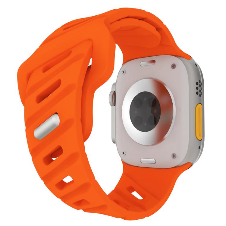 For Apple Watch 46mm / 49mm / 45mm / 44mm Slanted Hole Silicone Watch Band(Orange) by bashfashion