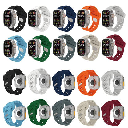 For Apple Watch 46mm / 49mm / 45mm / 44mm Slanted Hole Silicone Watch Band(Orange) by bashfashion