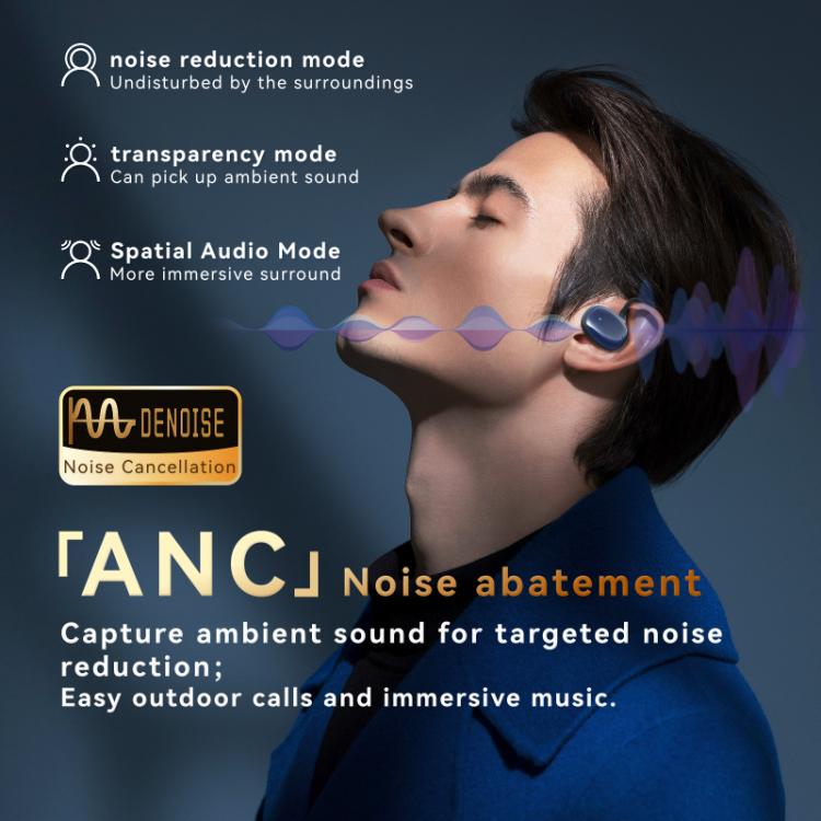 F20 Ear-Hook ANC Noise Reduction BT 5.4 IPX5 Wireless Earphones(Cream Skin) by bashfashion