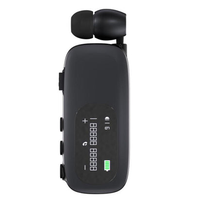 K75 Long Battery Life Business Collar Clip Type Single Ear Bluetooth Earphones(Matt Black) by bashfashion
