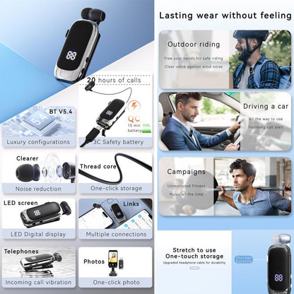 K88 Business Lavalier Single Ear Bluetooth Earphones(Black Silver) by bashfashion