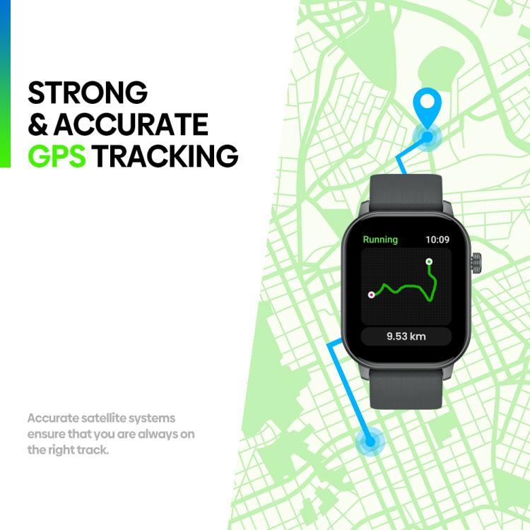 Zeblaze GTS 3 GPS 2.01 inch Screen Health & Fitness Smart Watch 3 ATM Waterproof(Space Gray) by Zeblaze