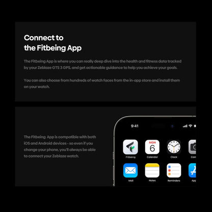 Zeblaze GTS 3 GPS 2.01 inch Screen Health & Fitness Smart Watch 3 ATM Waterproof(Space Gray) by Zeblaze