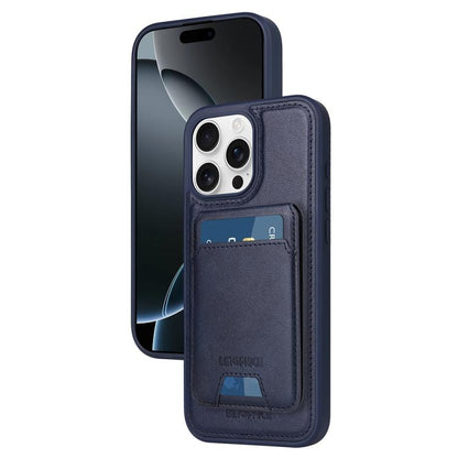 For iPhone 16 Pro Max BETOPNICE Vertical Flip Detachable MagSafe Wallet Phone Case(Blue) by BETOPNICE