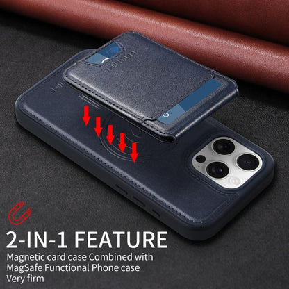 For iPhone 16 Pro Max BETOPNICE Vertical Flip Detachable MagSafe Wallet Phone Case(Blue) by BETOPNICE