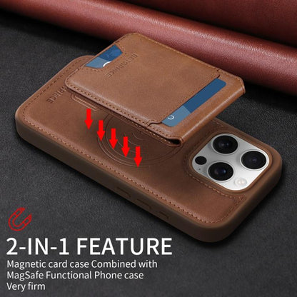 For iPhone 16 Pro BETOPNICE Vertical Flip Detachable MagSafe Wallet Phone Case(Brown) by BETOPNICE
