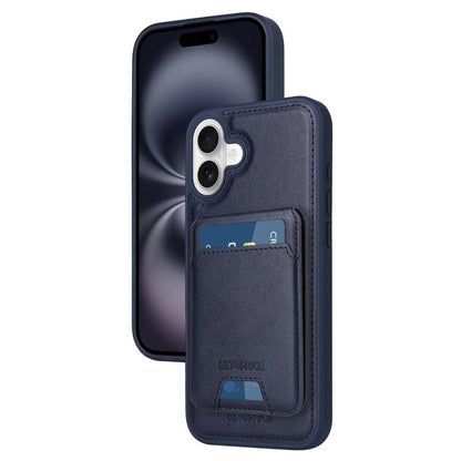 For iPhone 16 Plus BETOPNICE Vertical Flip Detachable MagSafe Wallet Phone Case(Blue) by BETOPNICE