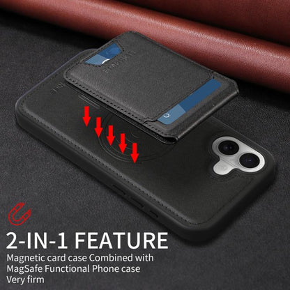 For iPhone 16 Plus BETOPNICE Vertical Flip Detachable MagSafe Wallet Phone Case(Black) by BETOPNICE