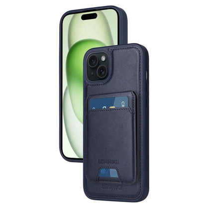 For iPhone 15 Plus BETOPNICE Vertical Flip Detachable MagSafe Wallet Phone Case(Blue) by BETOPNICE