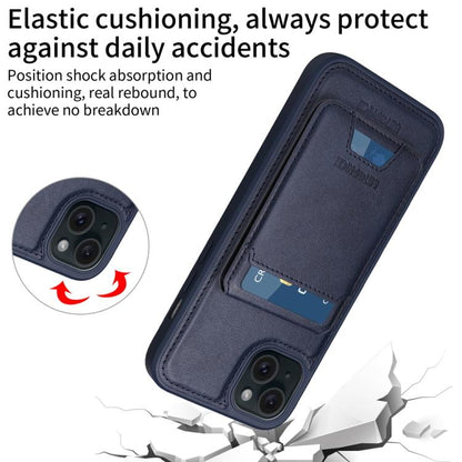 For iPhone 15 Plus BETOPNICE Vertical Flip Detachable MagSafe Wallet Phone Case(Blue) by BETOPNICE