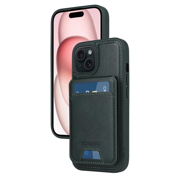 For iPhone 15 BETOPNICE Vertical Flip Detachable MagSafe Wallet Phone Case(Green) by BETOPNICE