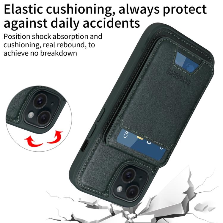 For iPhone 15 BETOPNICE Vertical Flip Detachable MagSafe Wallet Phone Case(Green) by BETOPNICE