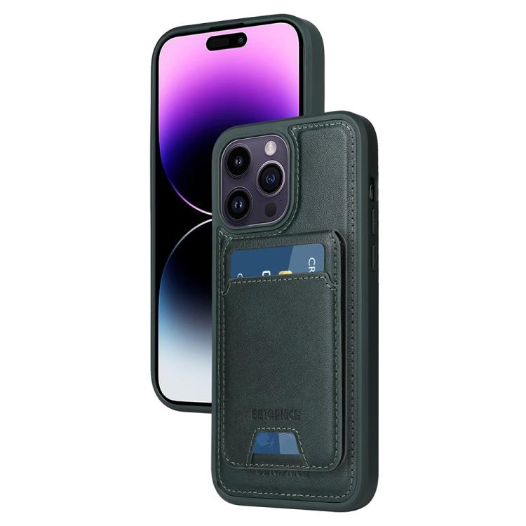 For iPhone 14 Pro Max BETOPNICE Vertical Flip Detachable MagSafe Wallet Phone Case(Green) by BETOPNICE