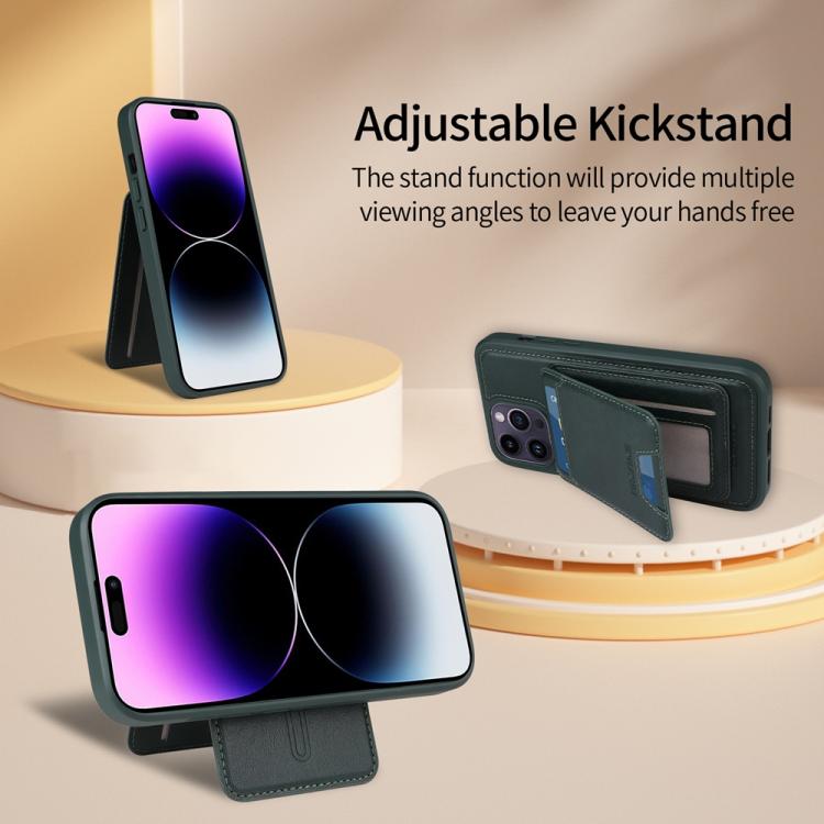 For iPhone 14 Pro Max BETOPNICE Vertical Flip Detachable MagSafe Wallet Phone Case(Green) by BETOPNICE