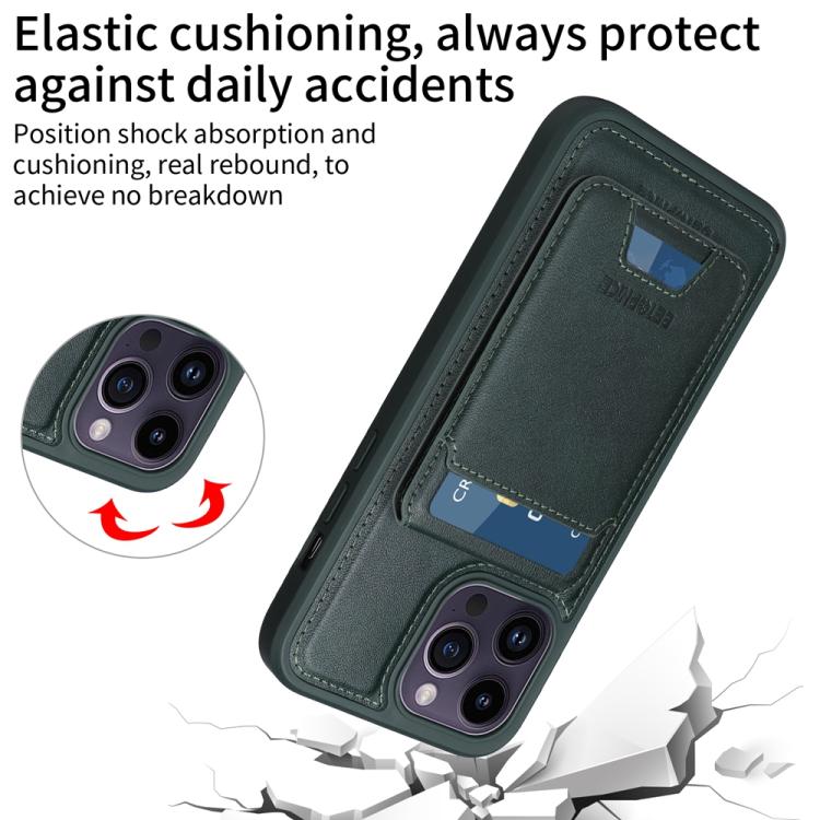 For iPhone 14 Pro Max BETOPNICE Vertical Flip Detachable MagSafe Wallet Phone Case(Green) by BETOPNICE