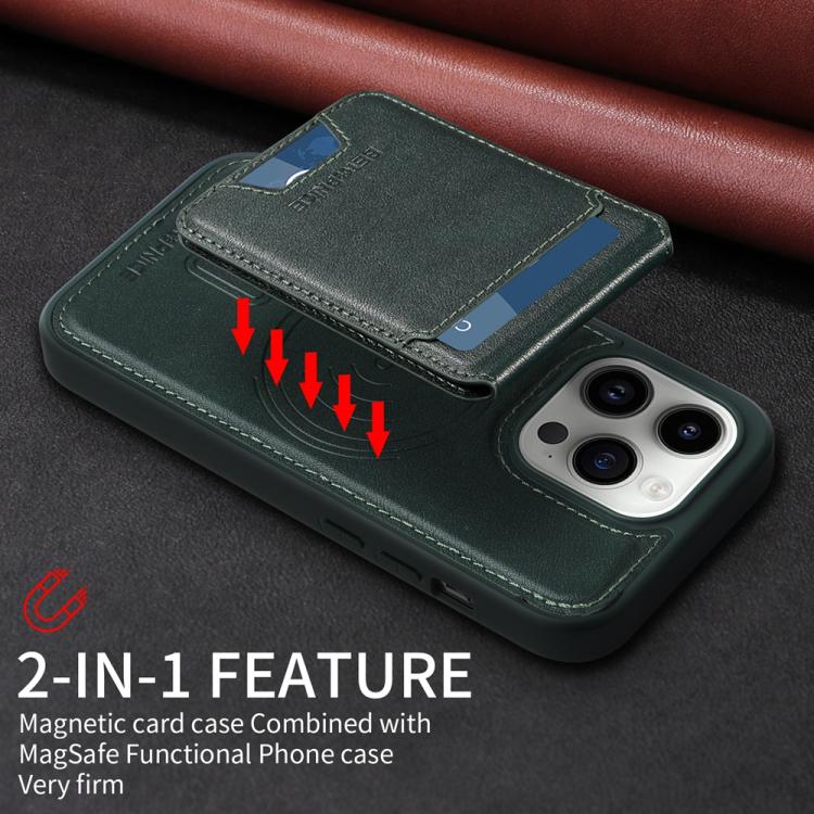 For iPhone 14 Pro BETOPNICE Vertical Flip Detachable MagSafe Wallet Phone Case(Green) by BETOPNICE